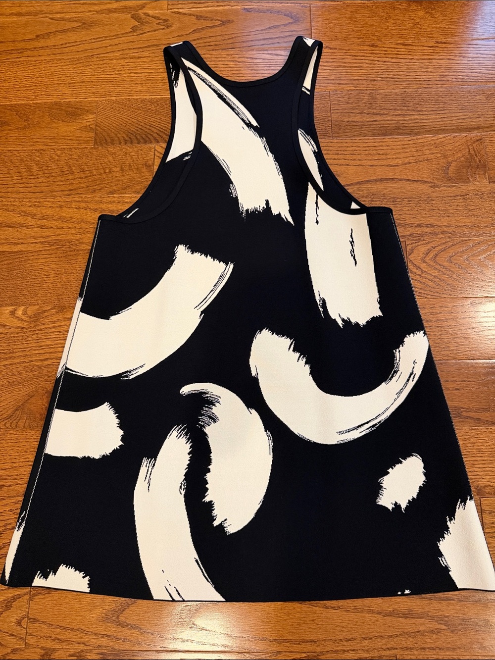 Celine Runway Black and Cream Abstract Brushstroke Tank Dress/Top - Picture 2 of 16